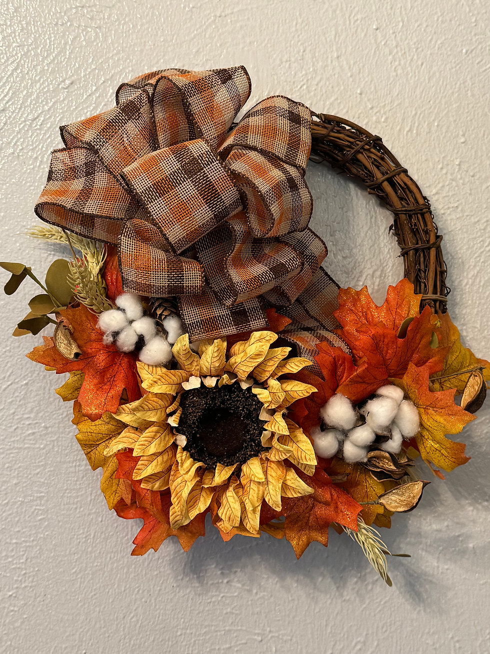 10” fall sunflower wreath | Ribbons& Rhinestones