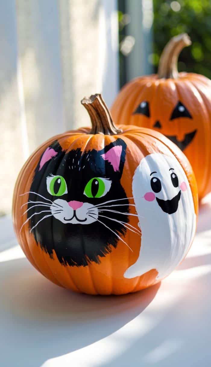 21 Painted Pumpkins Ghosts Ideas: Cute to Creepy Designs - The Melrose Family
