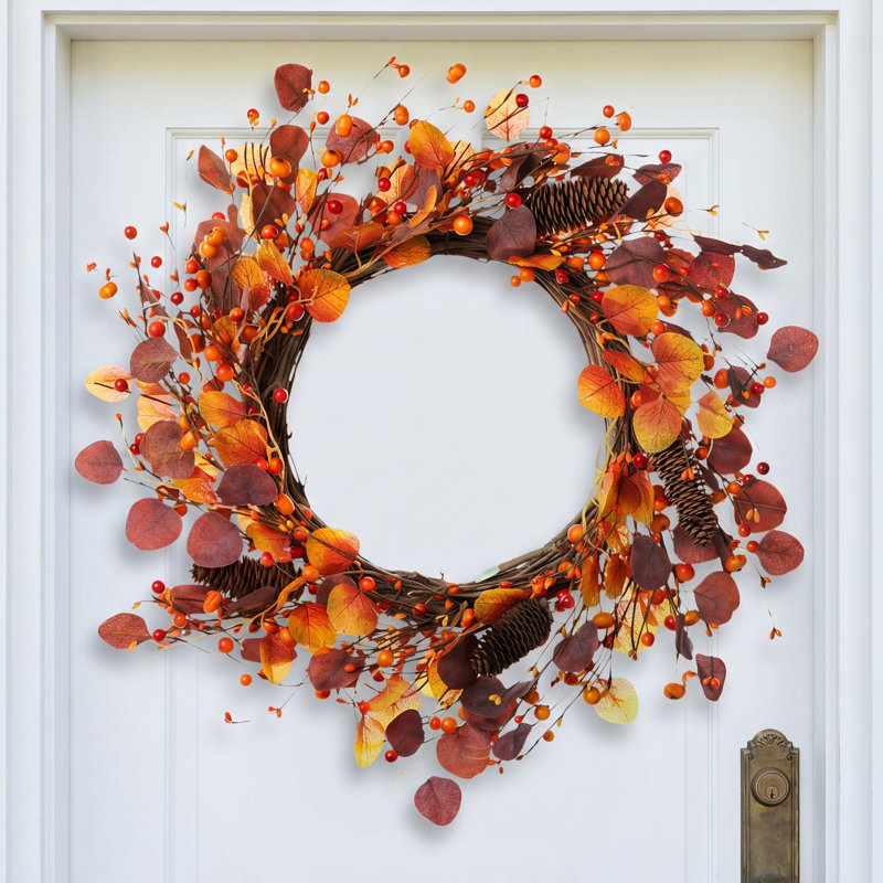 22' Faux Eucalyptus & Berry Fall Wreath
