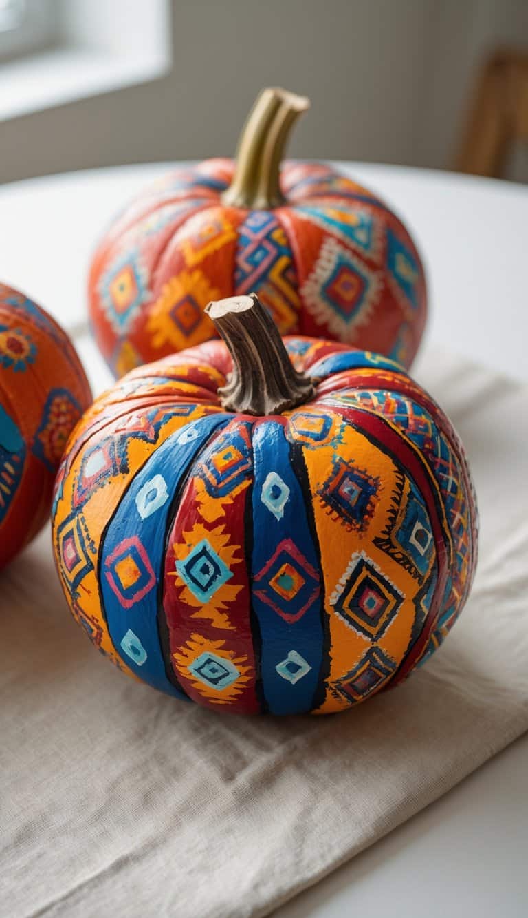 24 Boho Painted Pumpkin Ideas for a Free-Spirited Fall Display - The Melrose Family