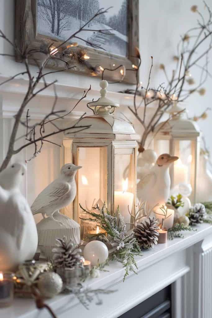 34 Mantel Ideas for Winter: Snowy Decor for Your Hearth