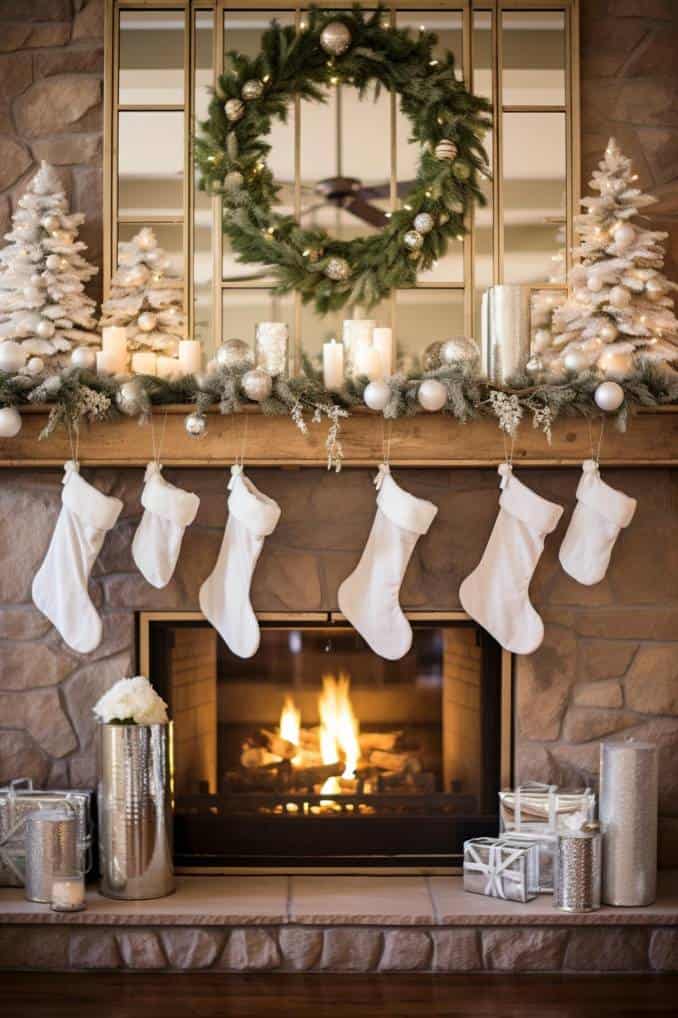 40+ Farmhouse Christmas Mantel Decor Ideas for a Merry Home