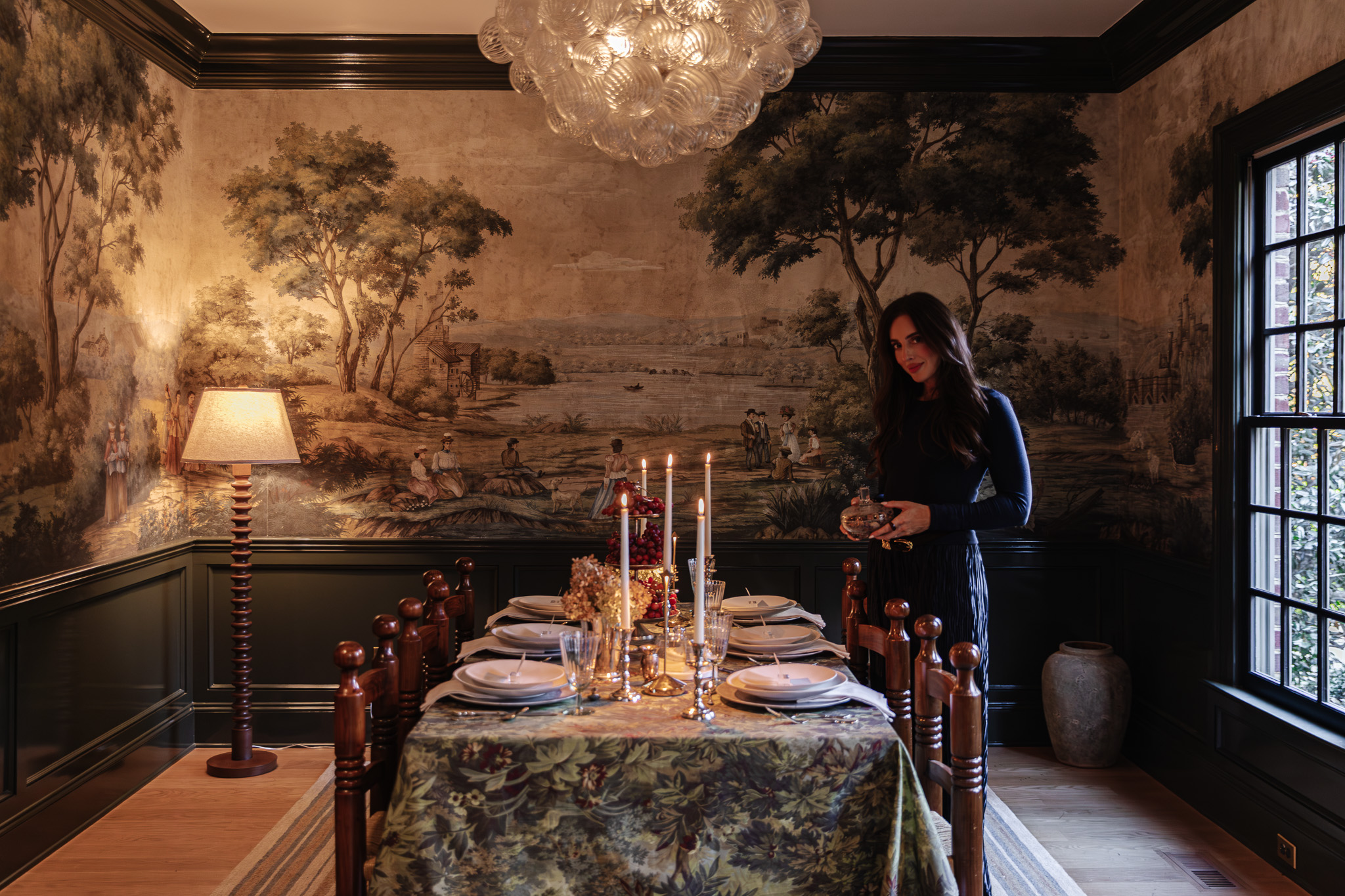 A Surprise Friendsgiving & our Moody, Elevated Thanksgiving Table That Feels Lovingly Collected Over Time - Chris Loves Julia