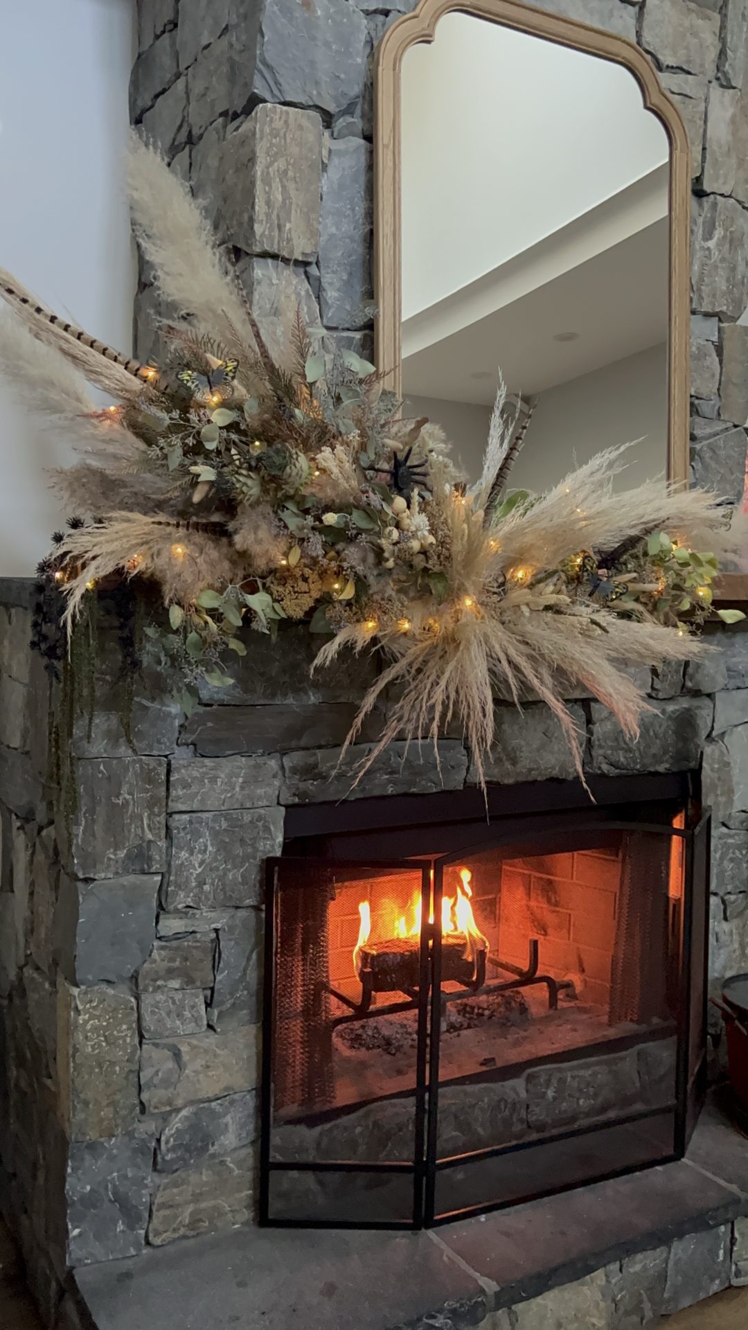 Autumn MANTLE dried floral decor -