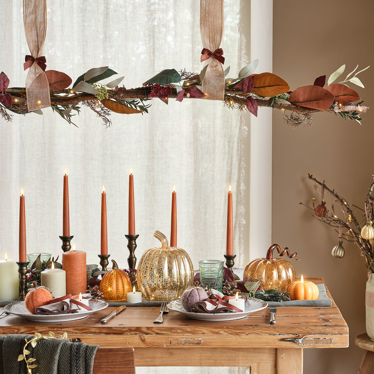 Autumn Table Fall Dinner Table Ideas Set Of Felt Pumpkin Table Decorations