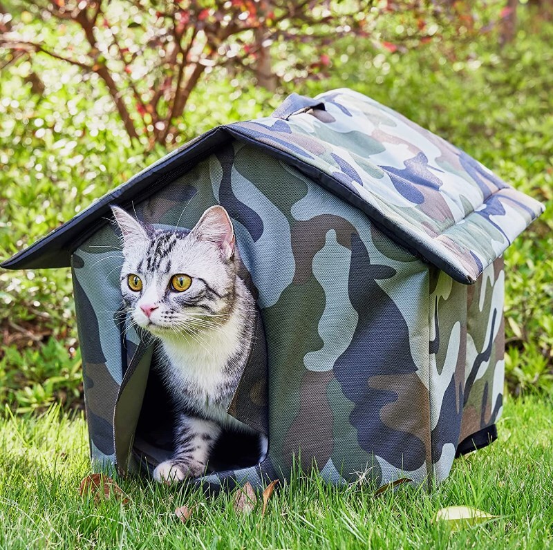 Cat Enclosure Feral Cat Box For Winter Feral Cat Shelter Heated Outdoor Cat House Insulated Winter