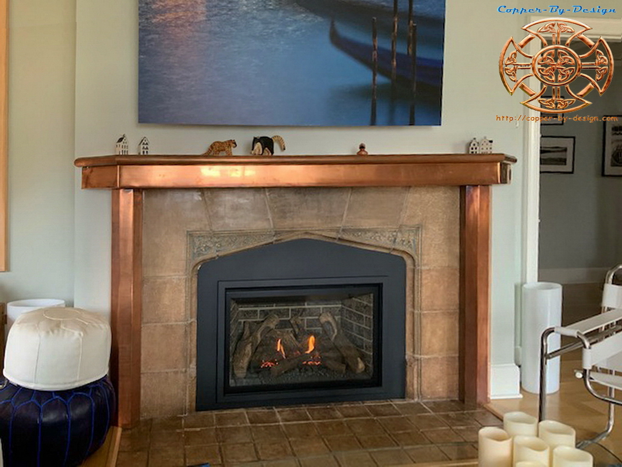 CBD's Custom Copper Sheet Metal Fireplace Mantle Work Page