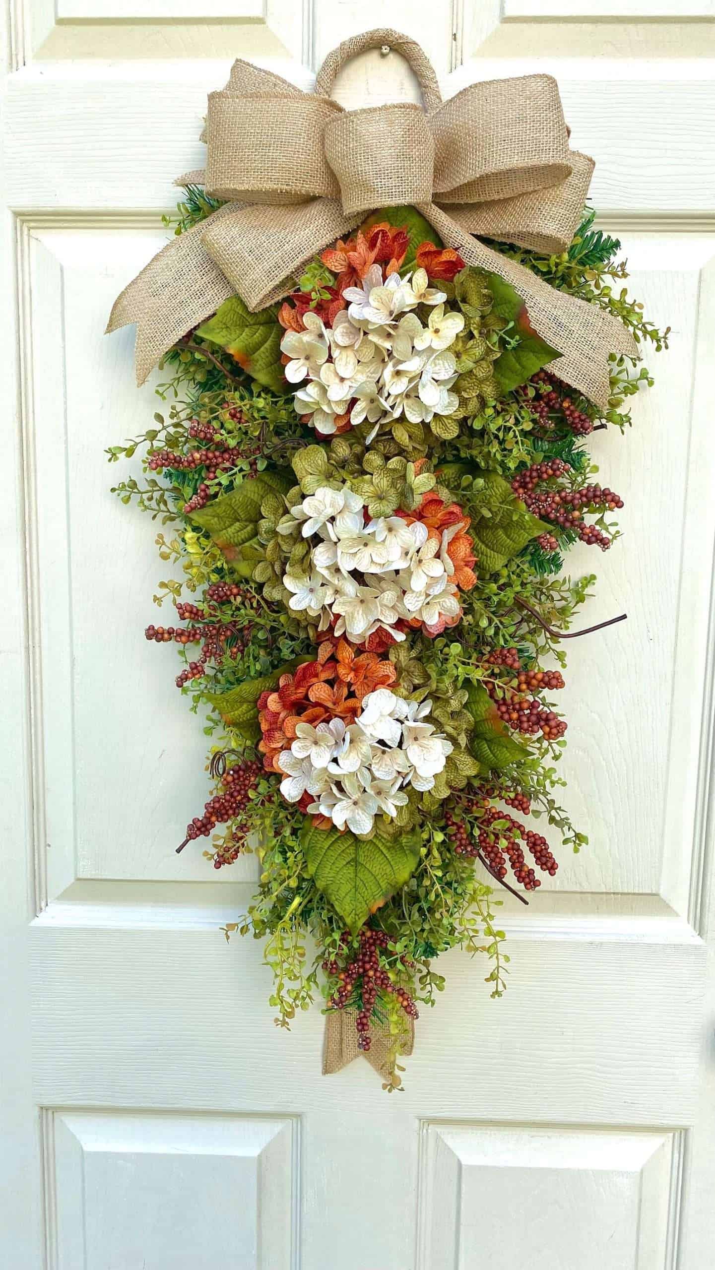 Cobbled Pumpkin | Fall Hydrangea Wreath Swag - Timeless Floral Boutique