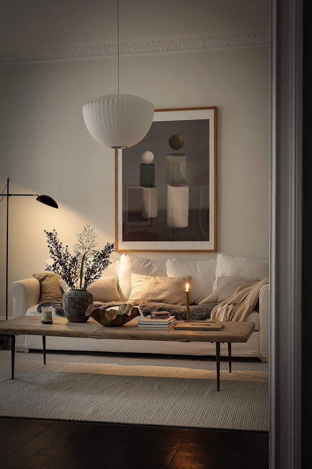 Cozy autumn apartment in Goteborg with black floor (76 sqm) 〛 ◾ Photos ◾ Ideas ◾ Design