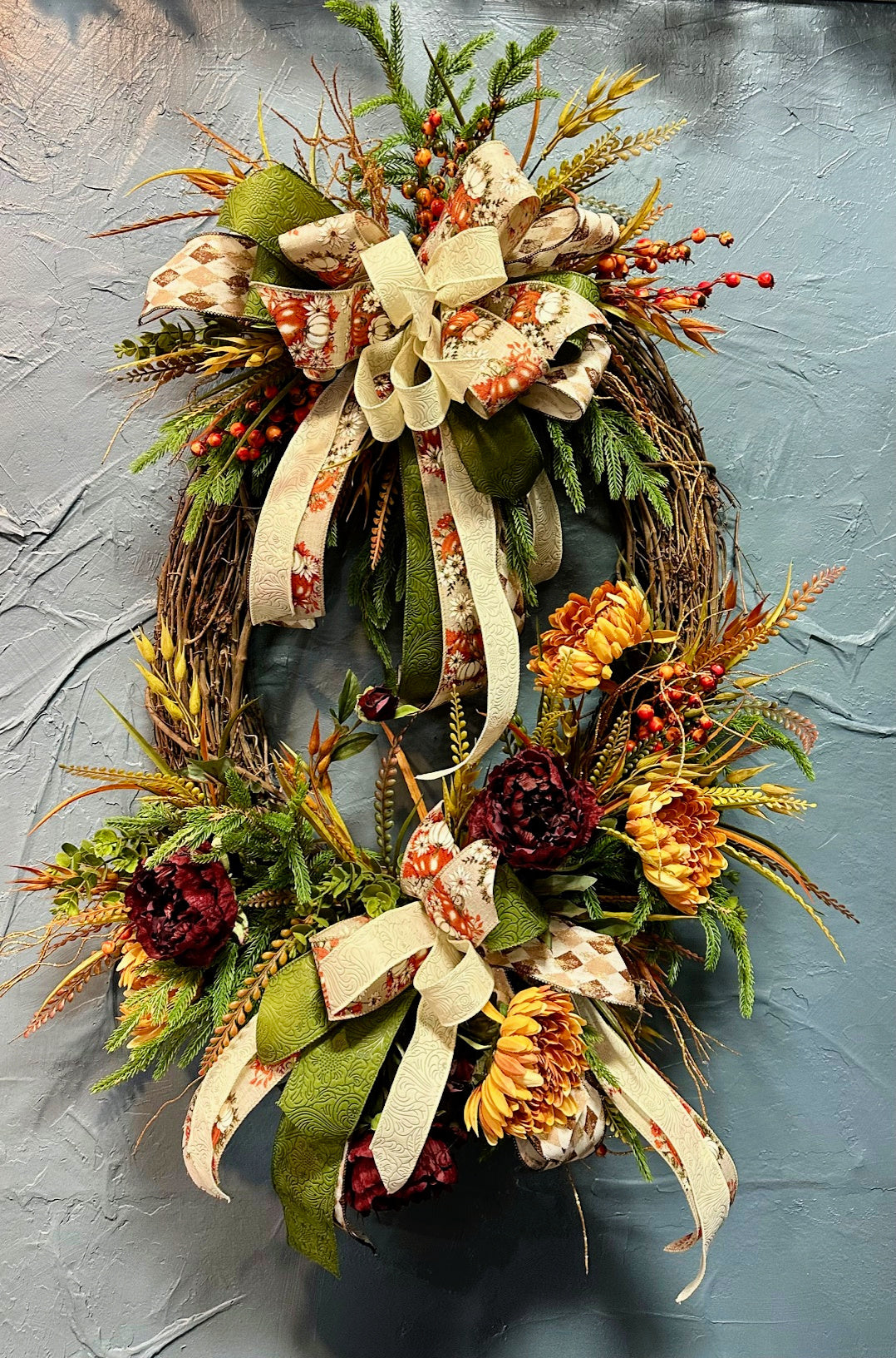DIY Fall Mums Grapevine Wreath – Ellis Home & Garden