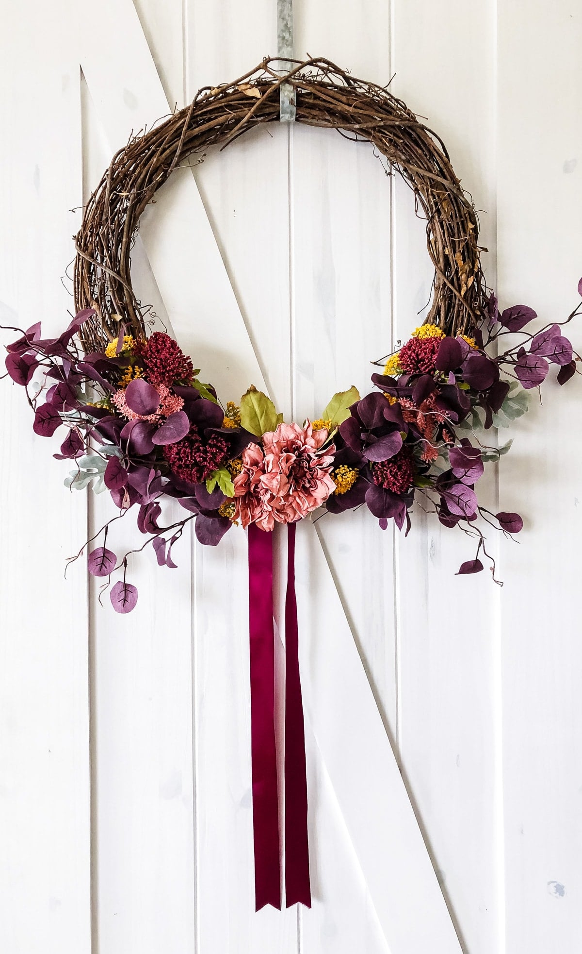 DIY Floral Fall Wreath - A Pretty Life In The Suburbs