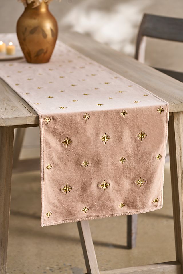 Embroidered Stars Velvet Runner | Terrain