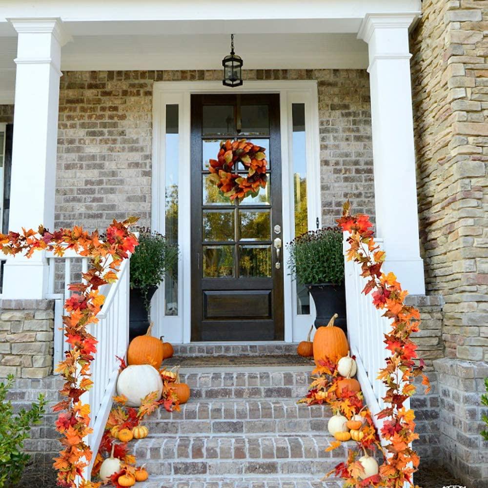Fall Decorations for Home, 5.9Ft Fall Garland for Mantle, Fall Leaves Garland