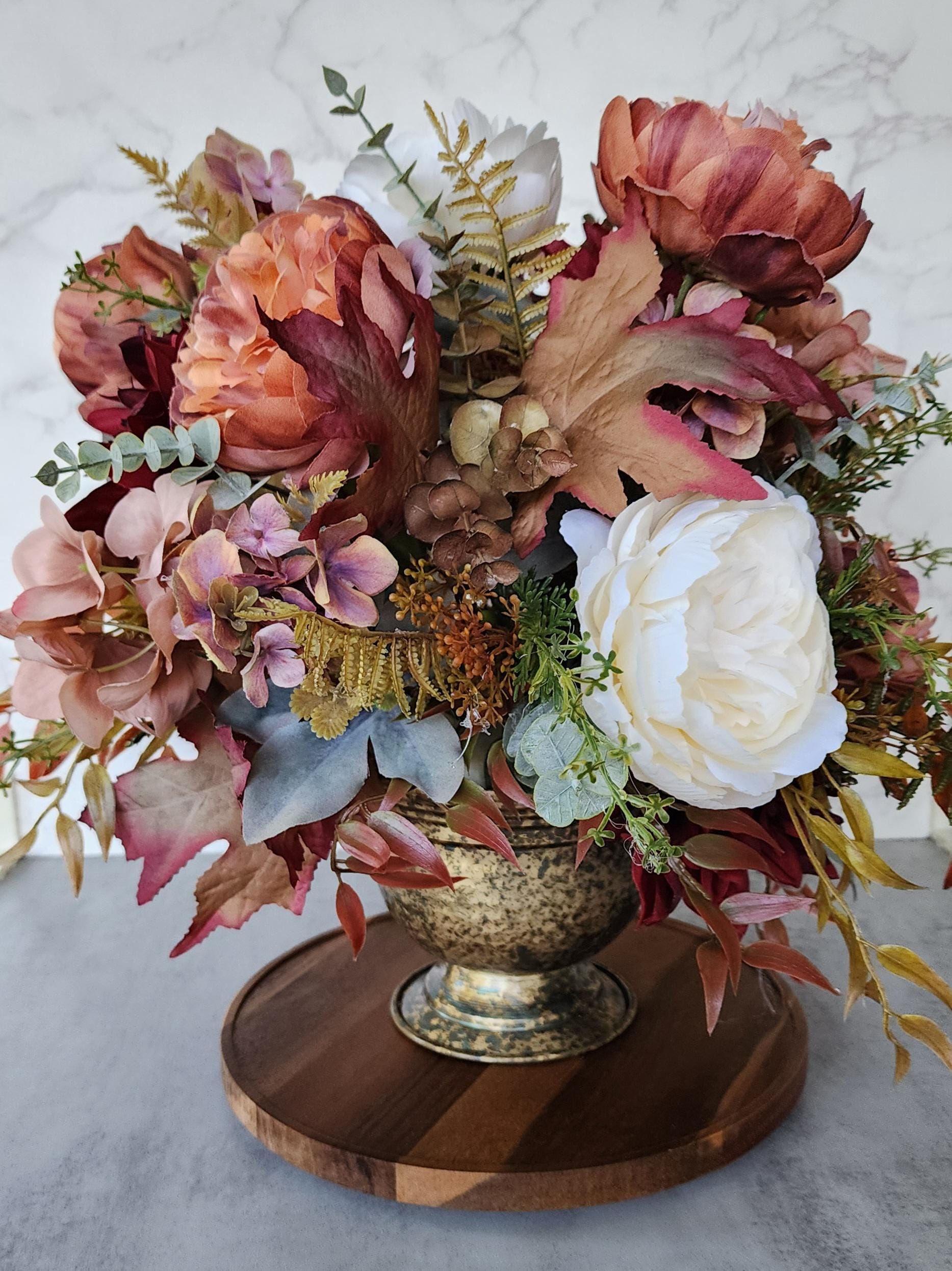 Fall Floral Arrangement, Rustic Farmhouse Fall Table Decor, Mantle Centerpiece, Dining Table Decor, Fall Floral Arrangement,