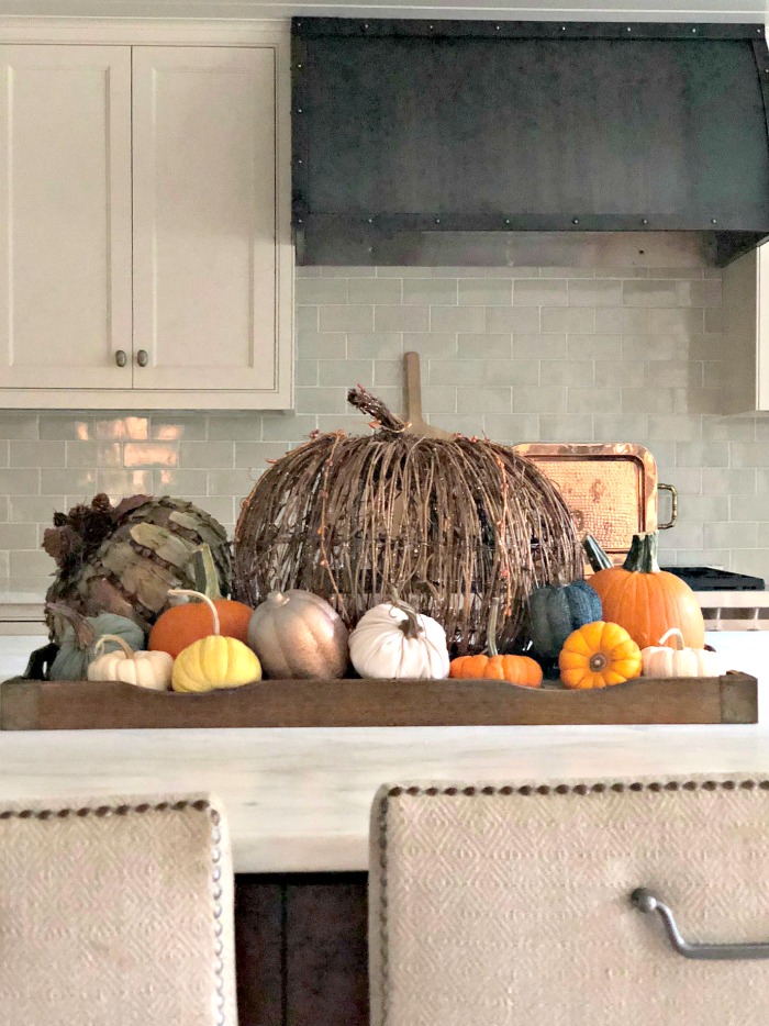 Fall Kitchen Decor- Kitchen Island Fall Centerpiece Idea
