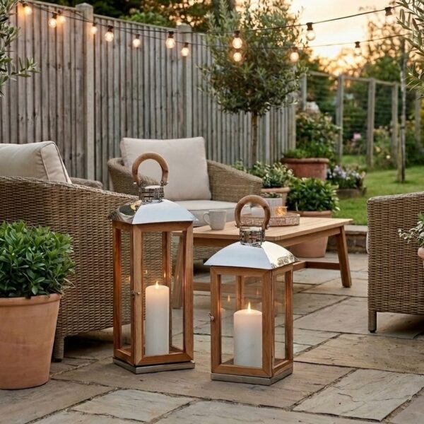 Fall Lantern Outdoor Candle Lanterns Steel, Wooden Decorative ZaZa Homes