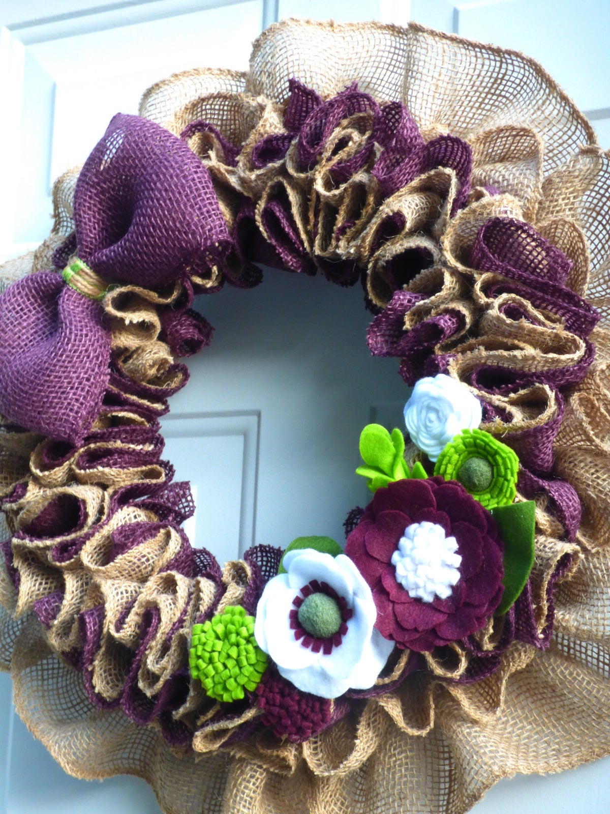 Fall Wreath for Front Door, Fall Burlap Wreath.