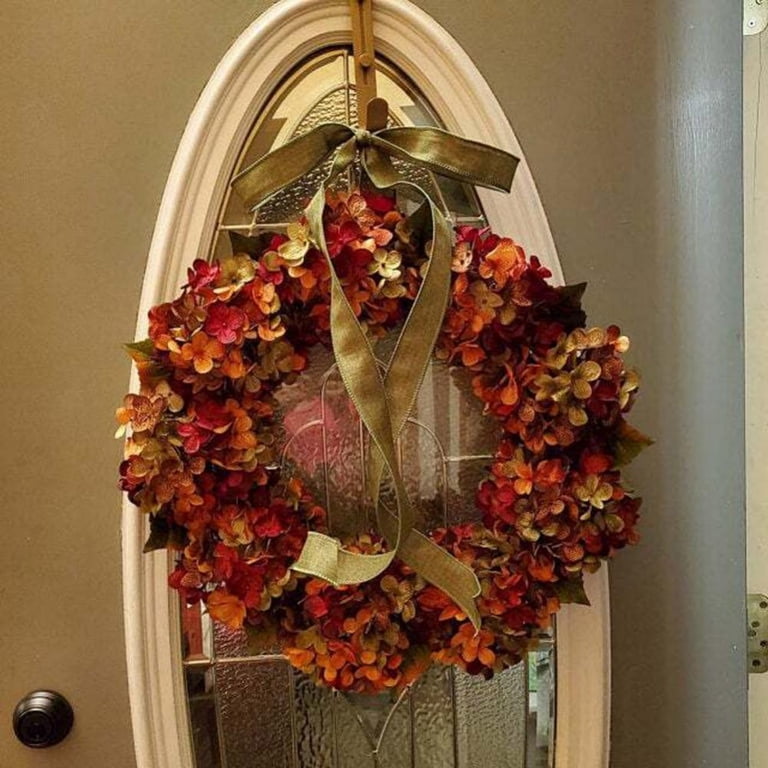 Fall Wreaths for Front Door, 11.8Inch Autumn Wreath with Bow Fall Outdoor Wreath for Harvest Thanksgiving Halloween Decorations Home Decor - Walmart.com