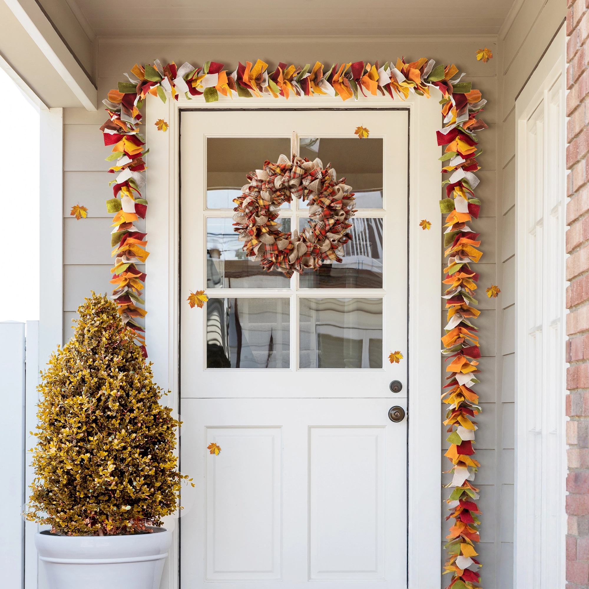 Felt Fall Garland Fall Leaf Garland DIY For A Cheery Colorful Mantel