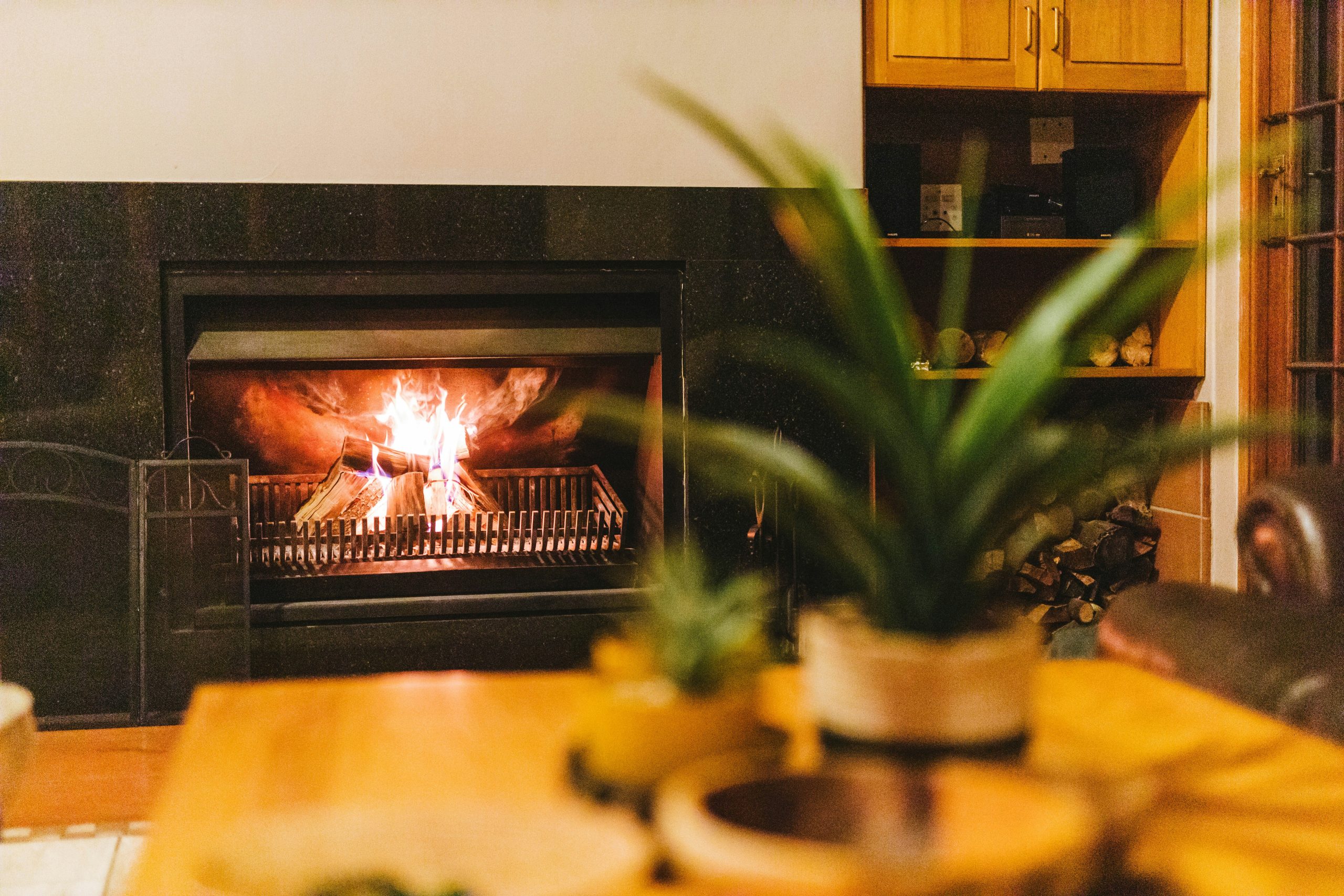 Fireplace in a living room space