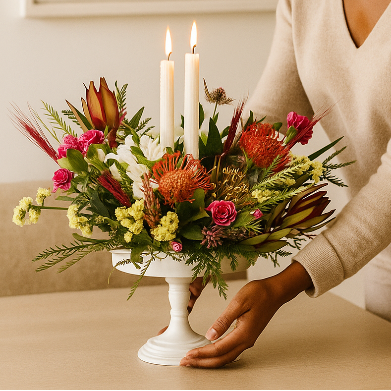 Floral Centerpiece with Candles