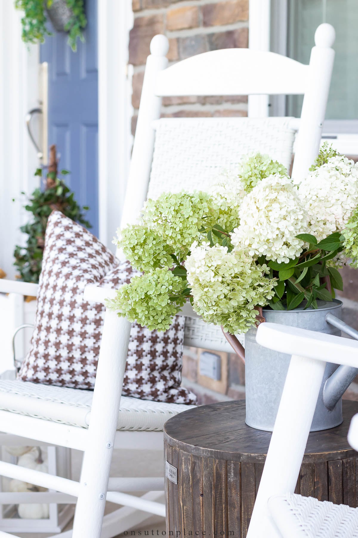 Front Porch Garden Sitting Stool Front Porch Fall Decorating Ideas On Sutton Place