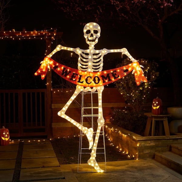 Halloween Skeleton Outdoor Haunted Living Giant Skull With Hands Ground Breaker Yard Decoration In The Outdoor