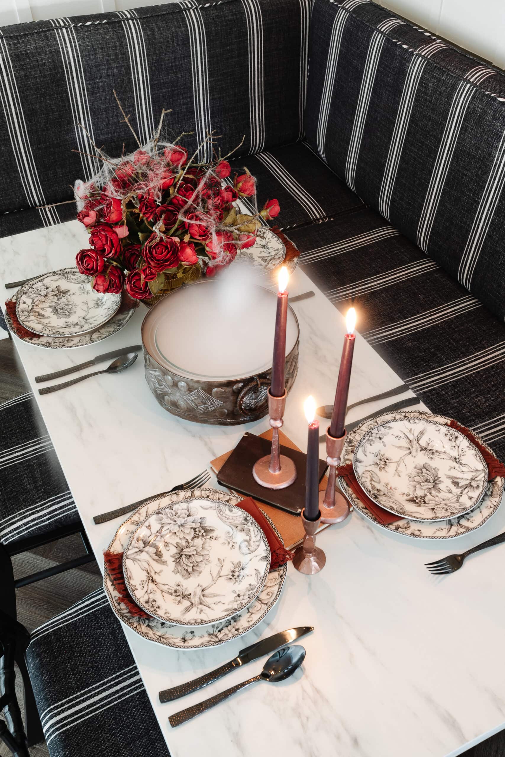 Halloween Table Decor Ideas for a Murder Mystery Party - Bless'er House
