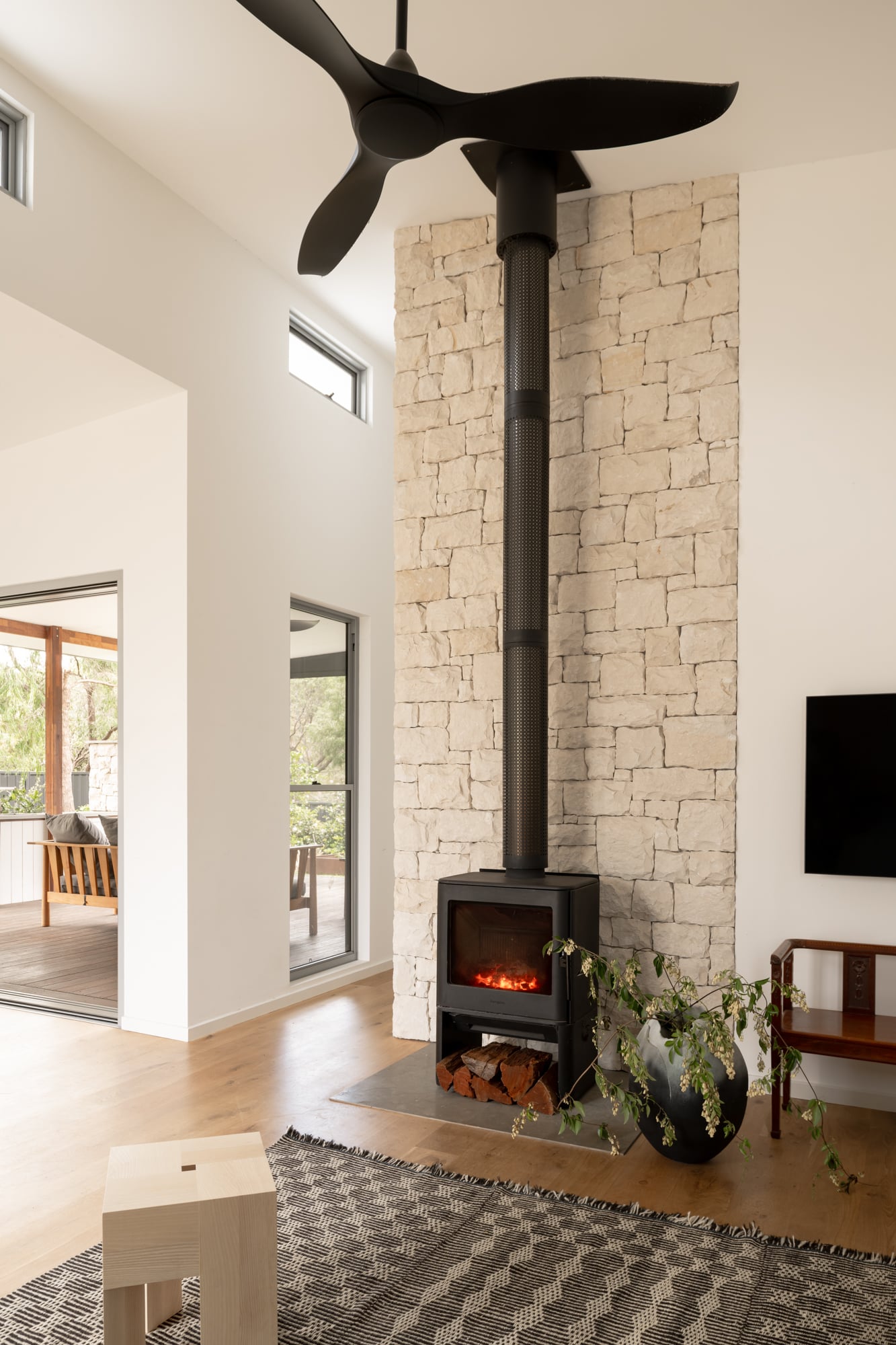 Hearth Living Room Log Burner Ideas 12 Stone Wall Behind Wood Stove Ideas Norstone