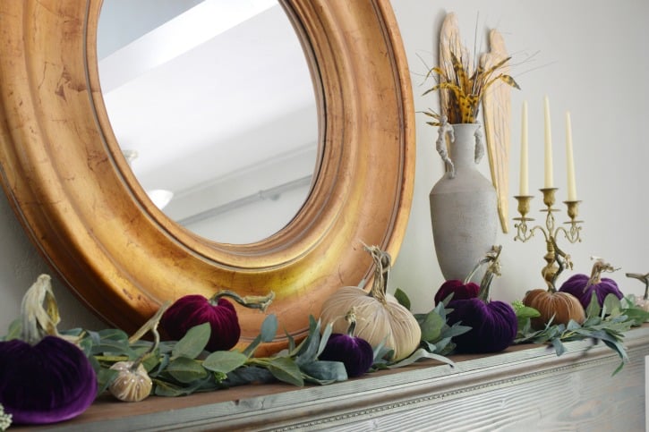 How to Style Beautiful Velvet Pumpkins on a Fall Farmhouse Mantel – Hallstrom Home