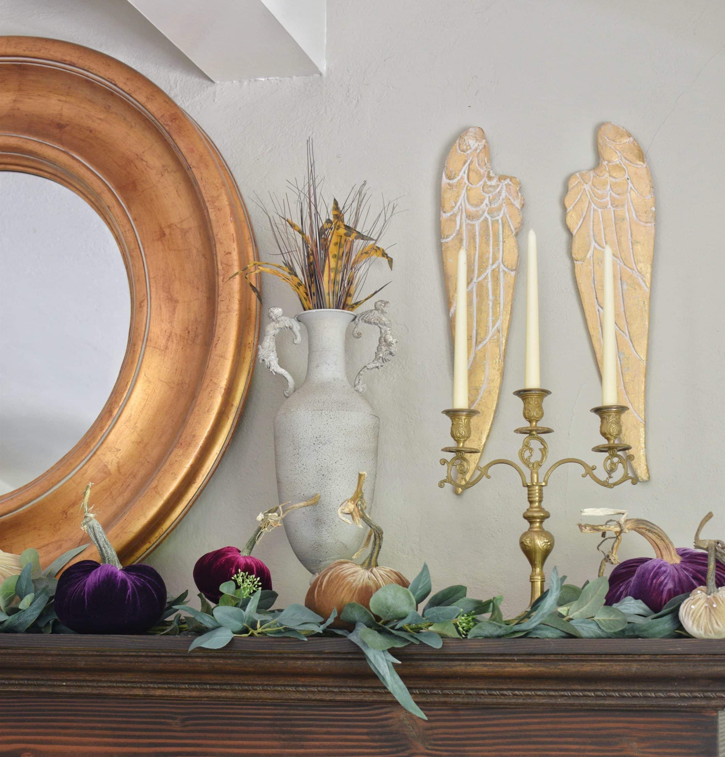 How to Style Beautiful Velvet Pumpkins on a Fall Farmhouse Mantel – Hallstrom Home