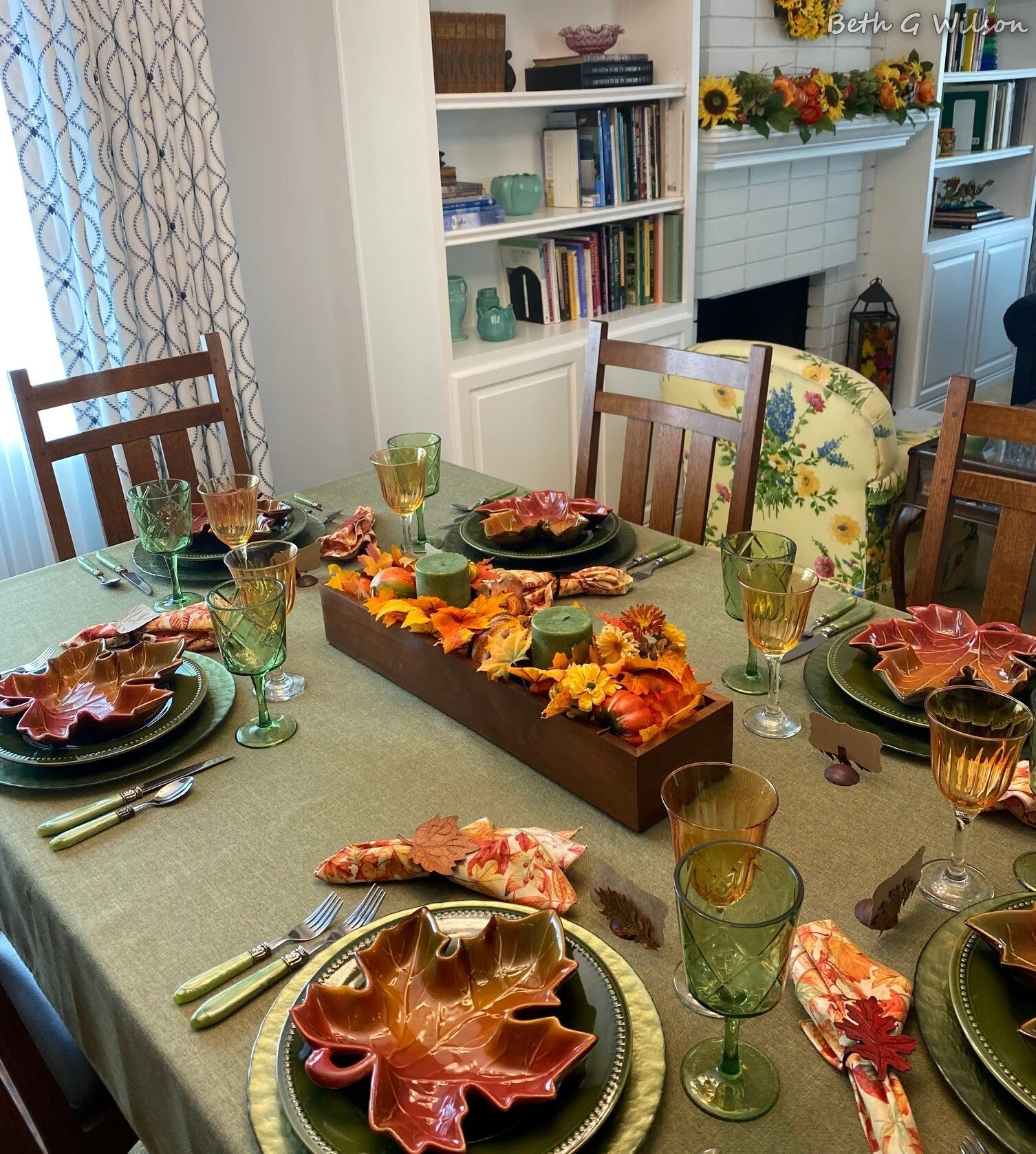 Leaves on a Fall Tablescape — Whispers of the Heart