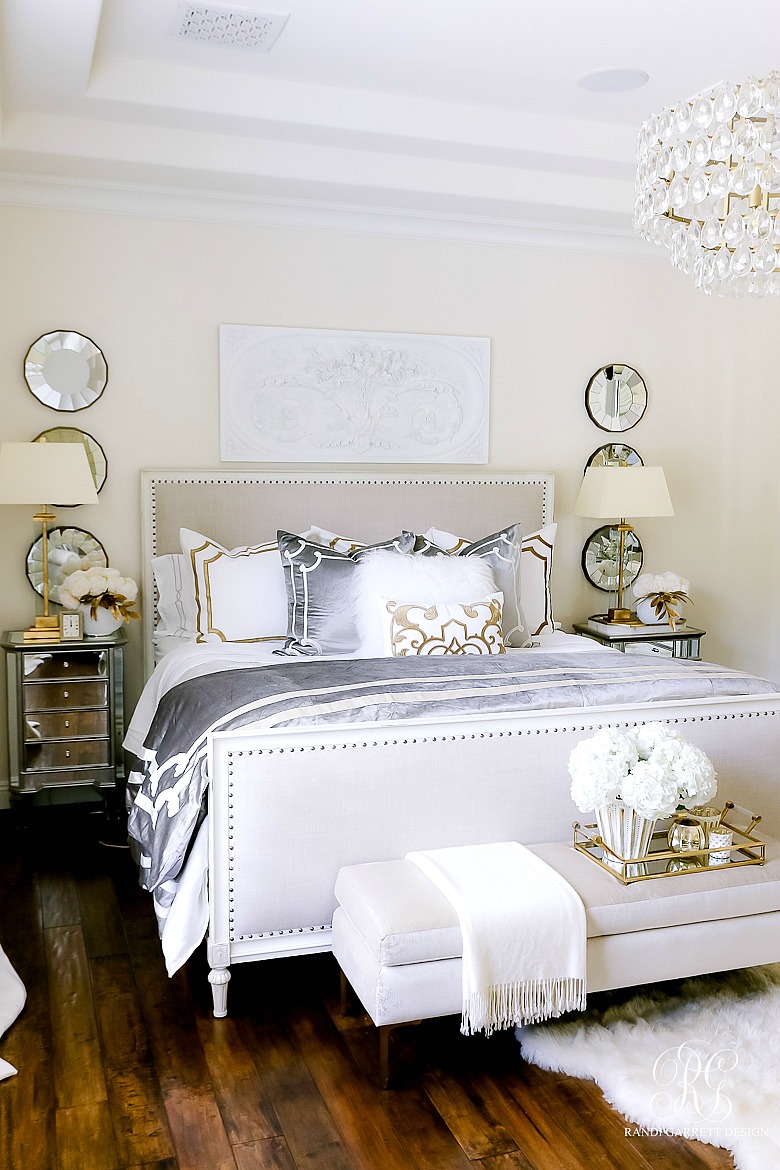 Luxurious Silver and Gold Fall Bedroom - Randi Garrett Design