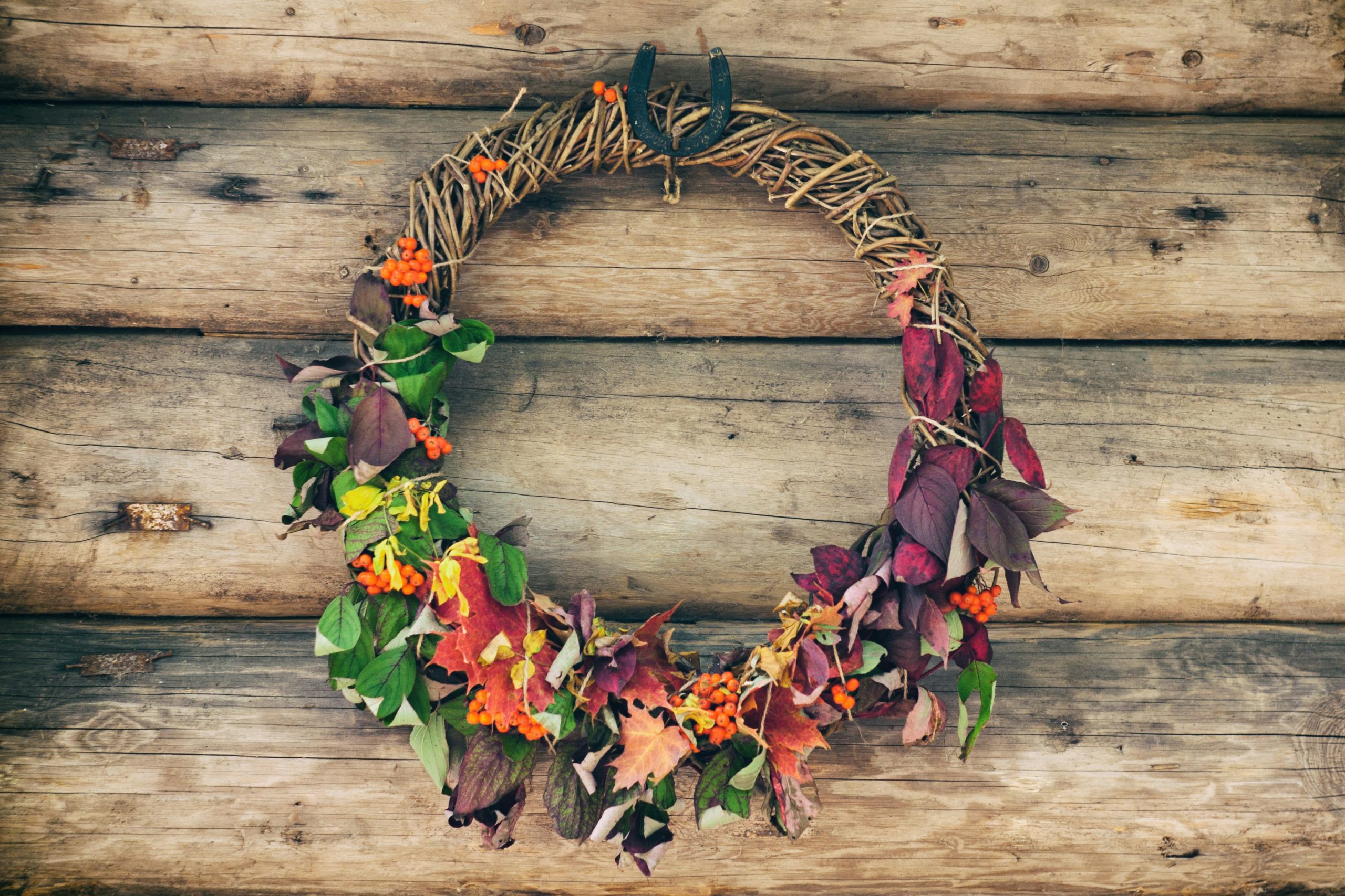 multicolored flower wreath