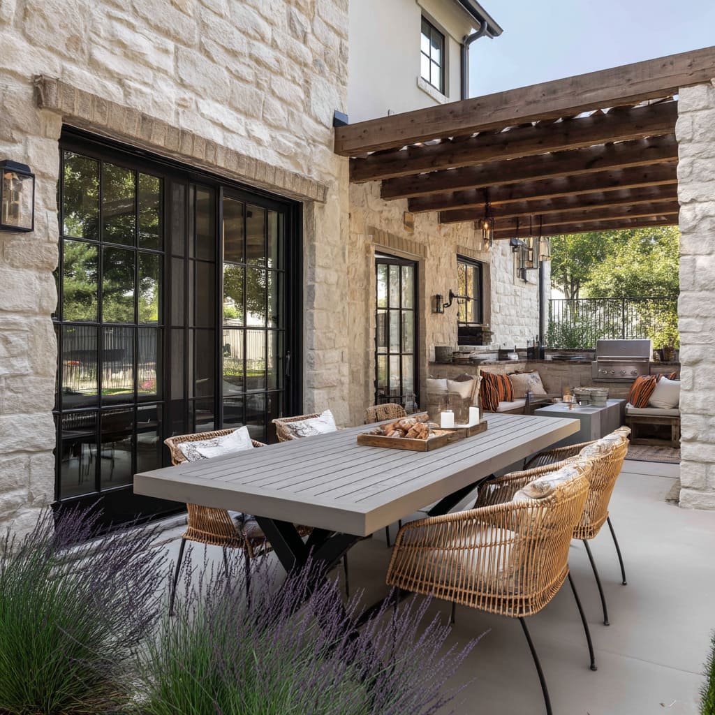New Ideas for Modern Farmhouse Patios That Don't Feel Themed