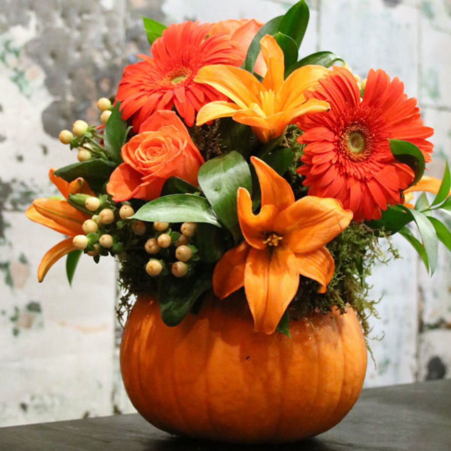 Our Autumn Obsession: Pumpkin Vase Arrangement | Flower Suppliers | Wholesale Flowers & Foliage