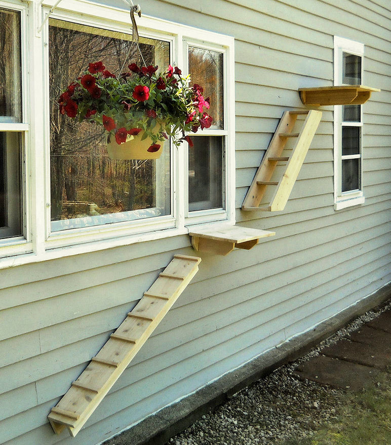 Outdoor Cedar Cat Perches, Ramps from Touchstone Pet