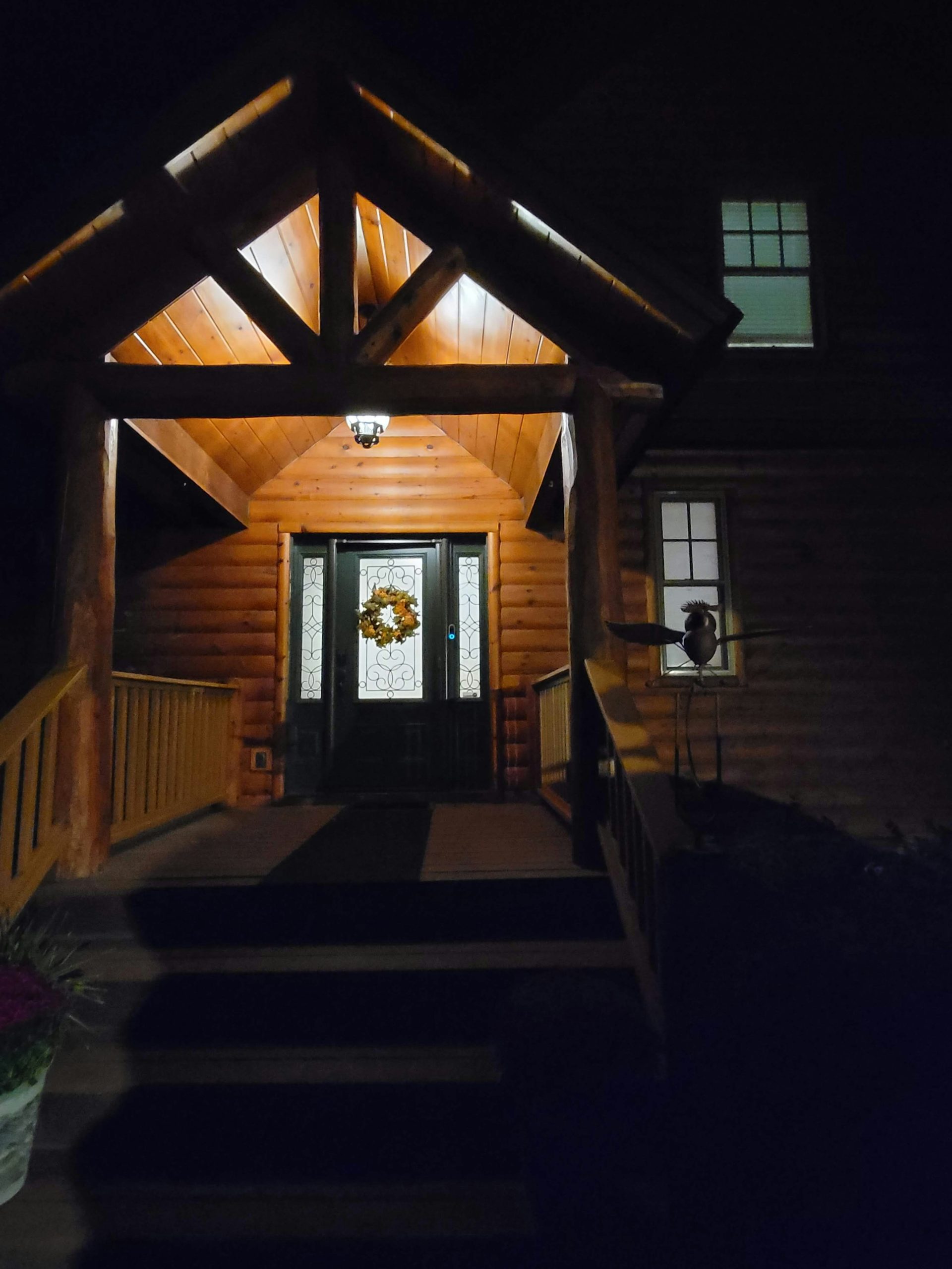 Porch light in autumn