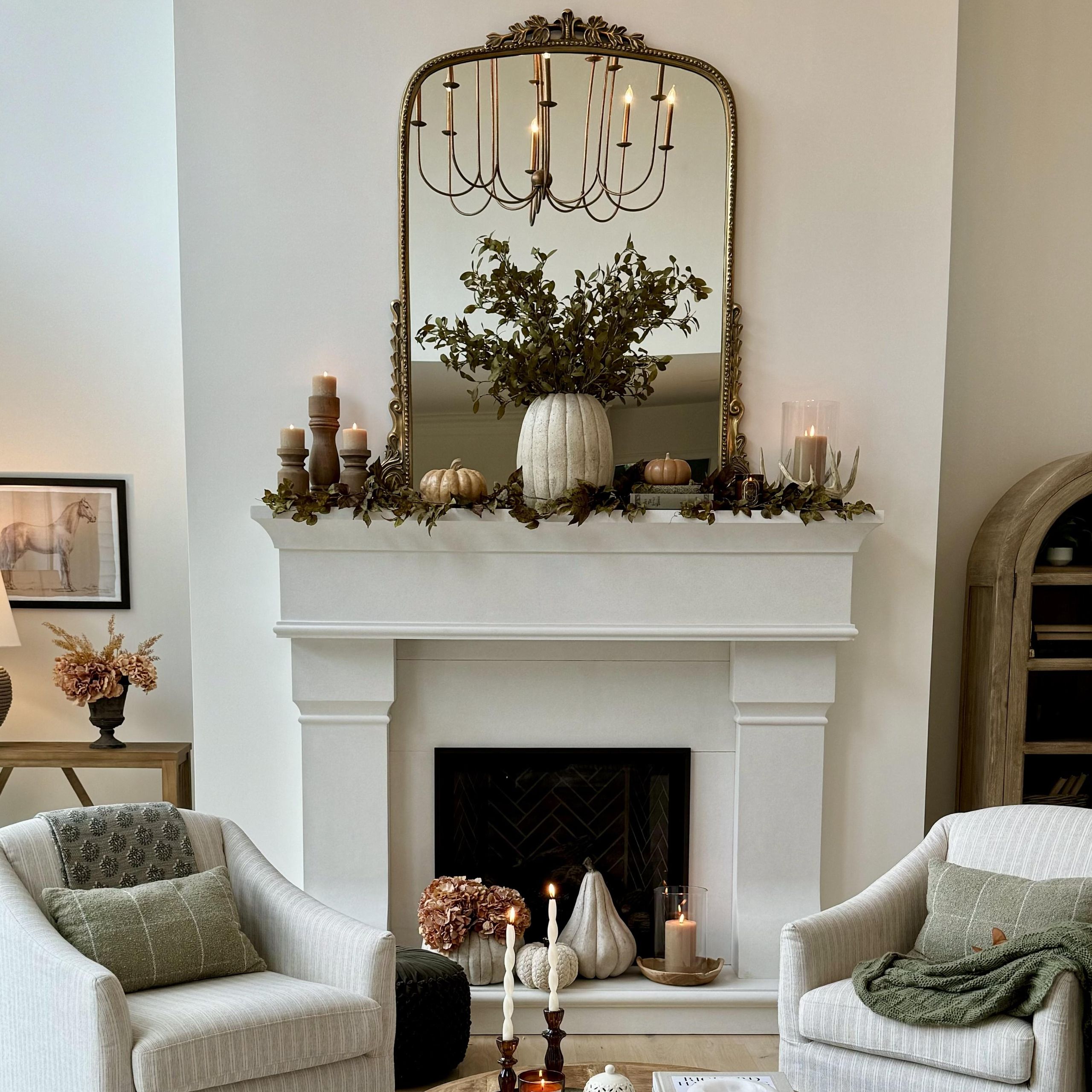 Primitive Fireplace Mantle Candelabra Fall Mantel Decorating Ideas — Ways To A Seasonal Display Livingetc
