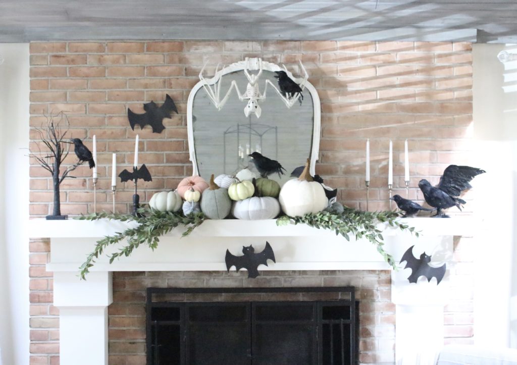 Pumpkin Patch Fall Mantel Updated for Halloween | My Life From Home