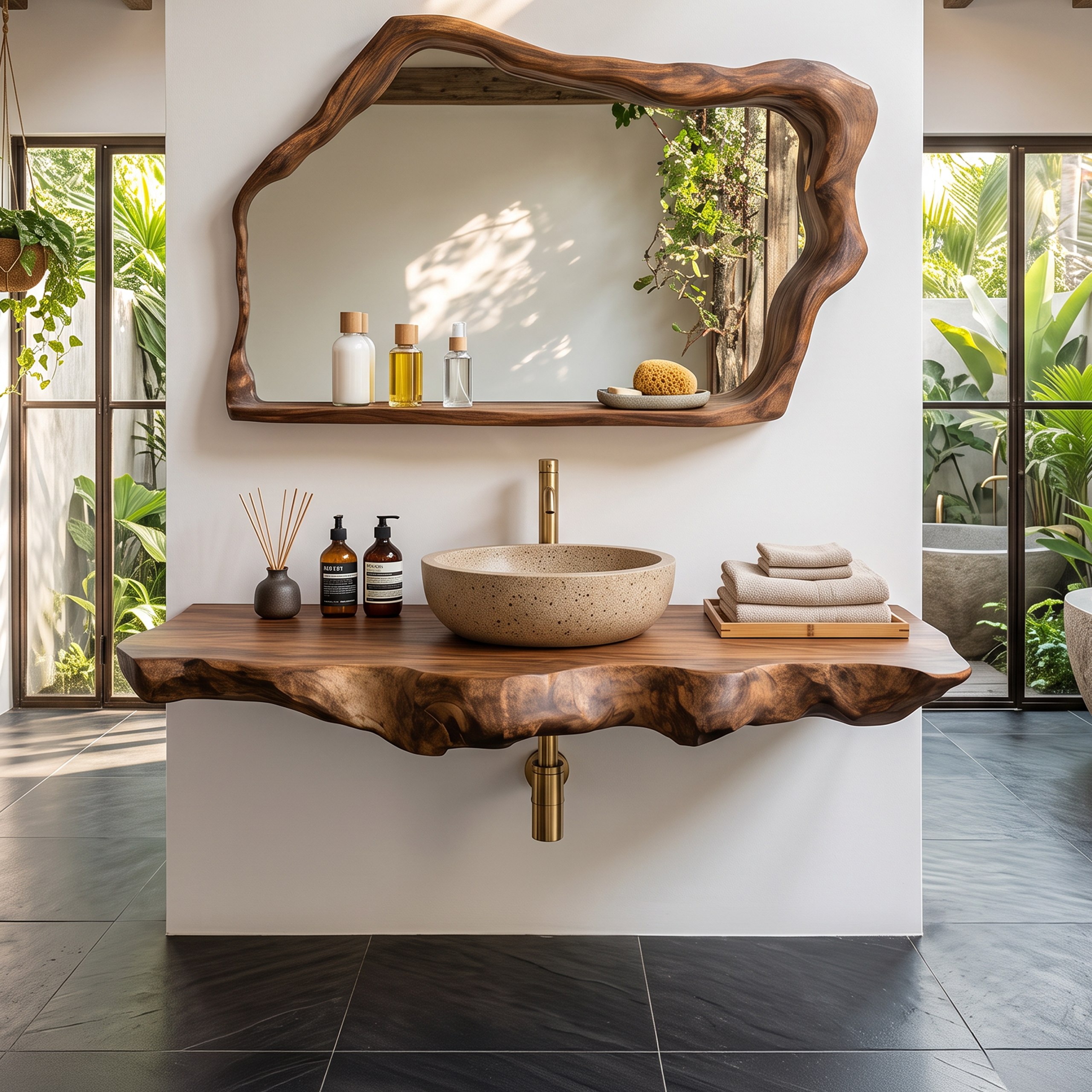 Rustic Wood Vanity For Elegant Bathroom Decor SILDTTRBAS019 - Black / 16'W x 18'D