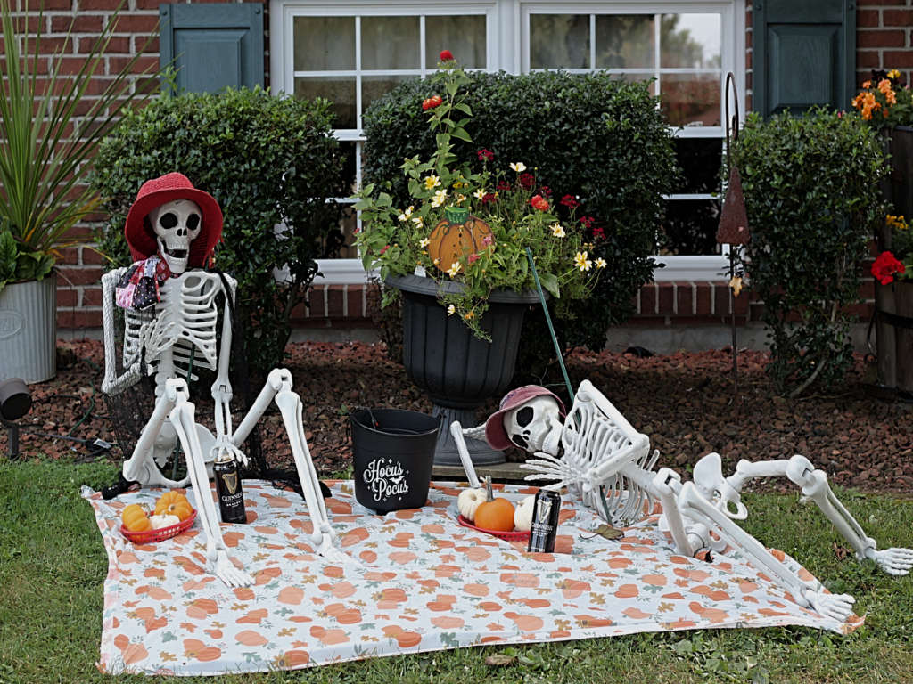 Spooky Outdoor Vibes: Decorate for Fall with Skeletons - Dani's Midlife Homestead
