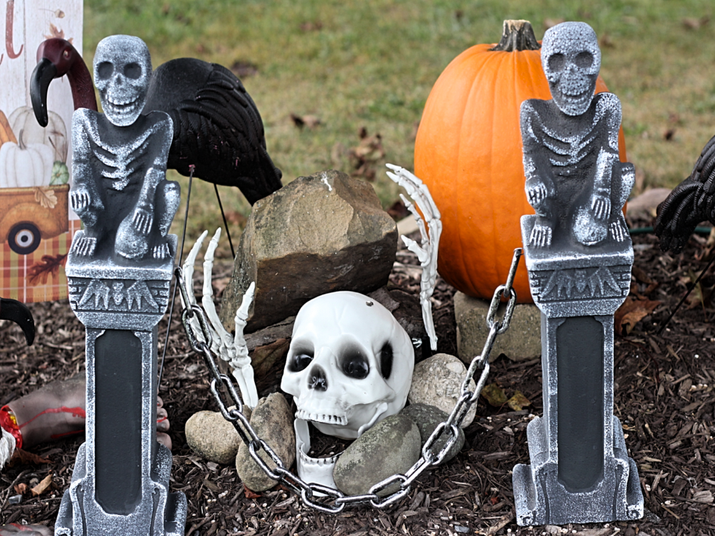Spooky Outdoor Vibes: Decorate for Fall with Skeletons - Dani's Midlife Homestead