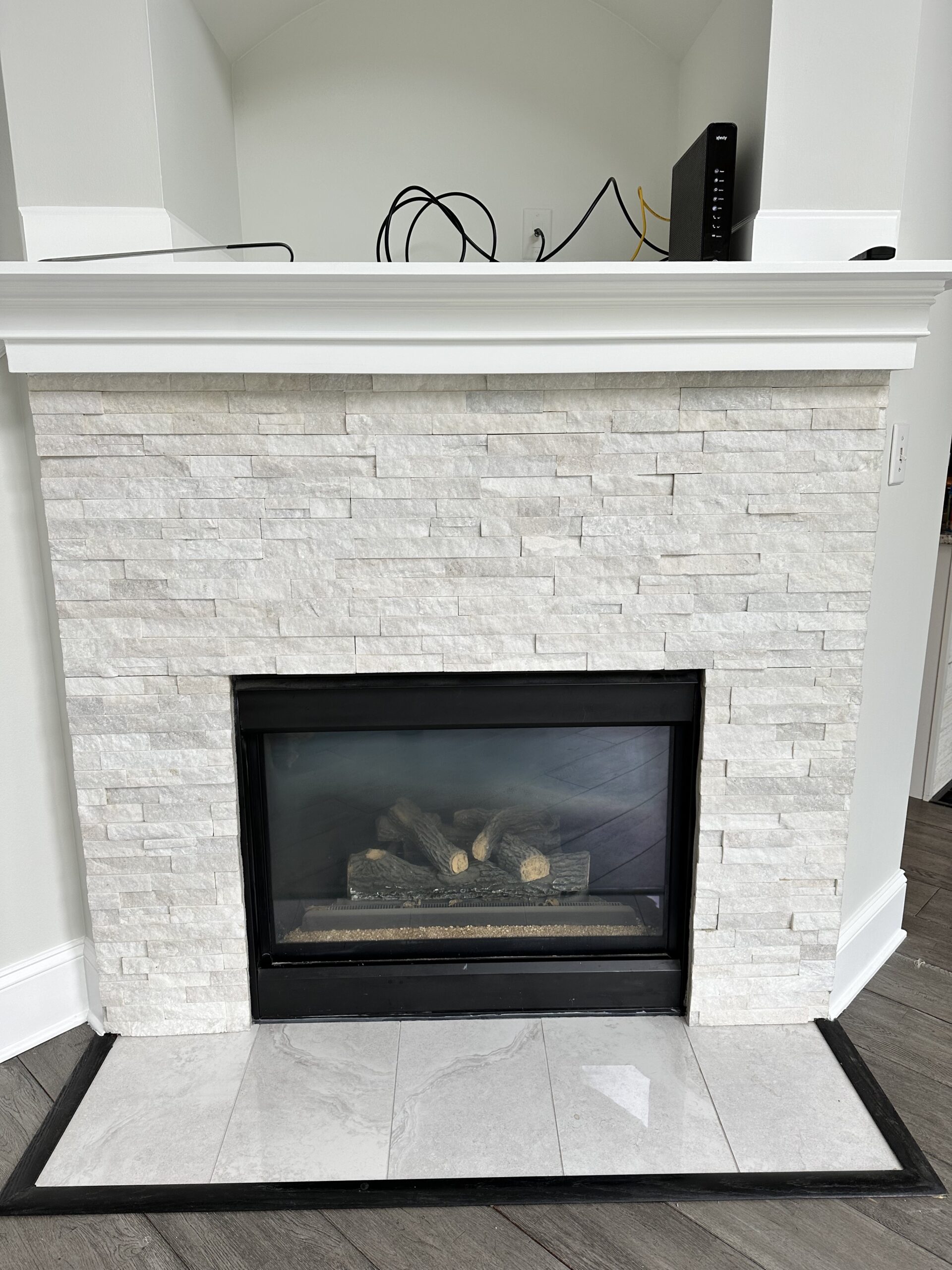 Stone Veneer fireplace in Burr Ridge, IL - Stone City Inc.