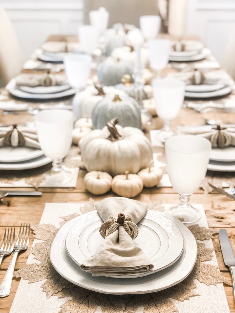 White Fall Table: Neutral Pumpkin Decor - to have + to host