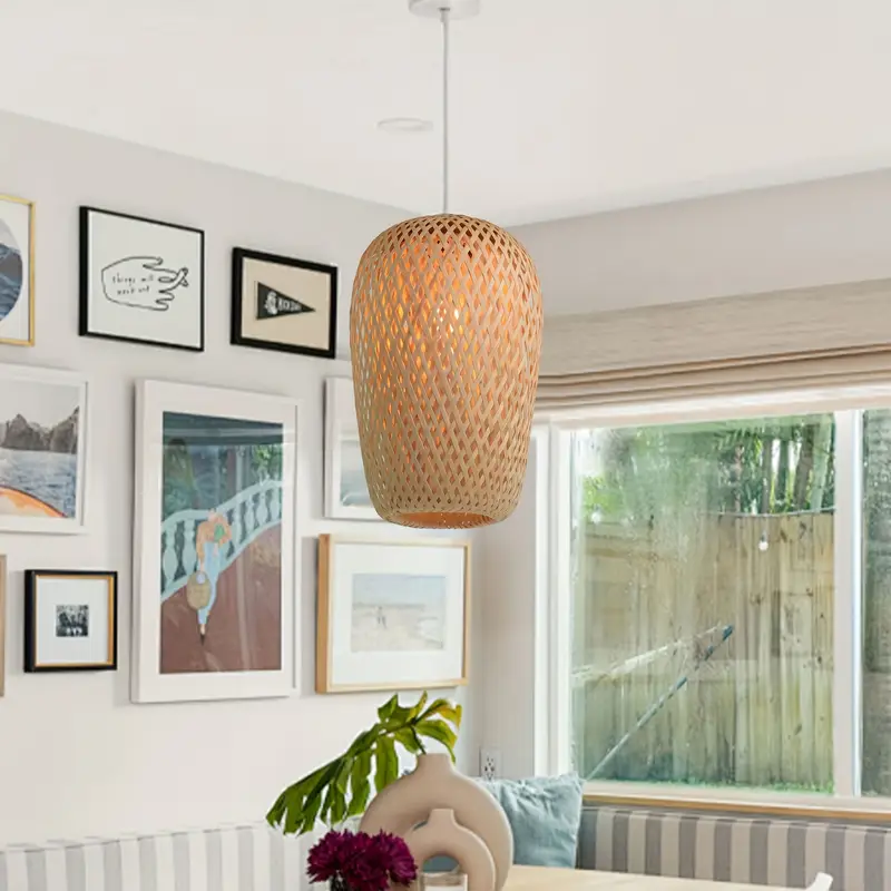 1pc handmade bamboo lampshade farmhouse pendant lamp shade - Temu Nigeria
