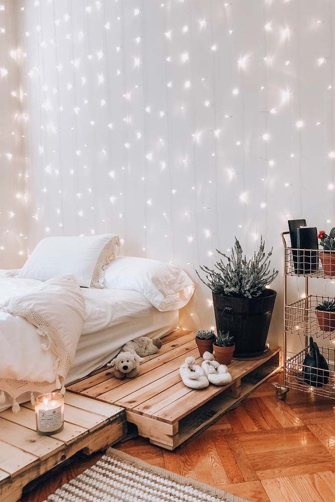 21 Cozy Decor Ideas With Bedroom String Lights - Rumah Sofa Jogja | Cuci Sofa Jogja