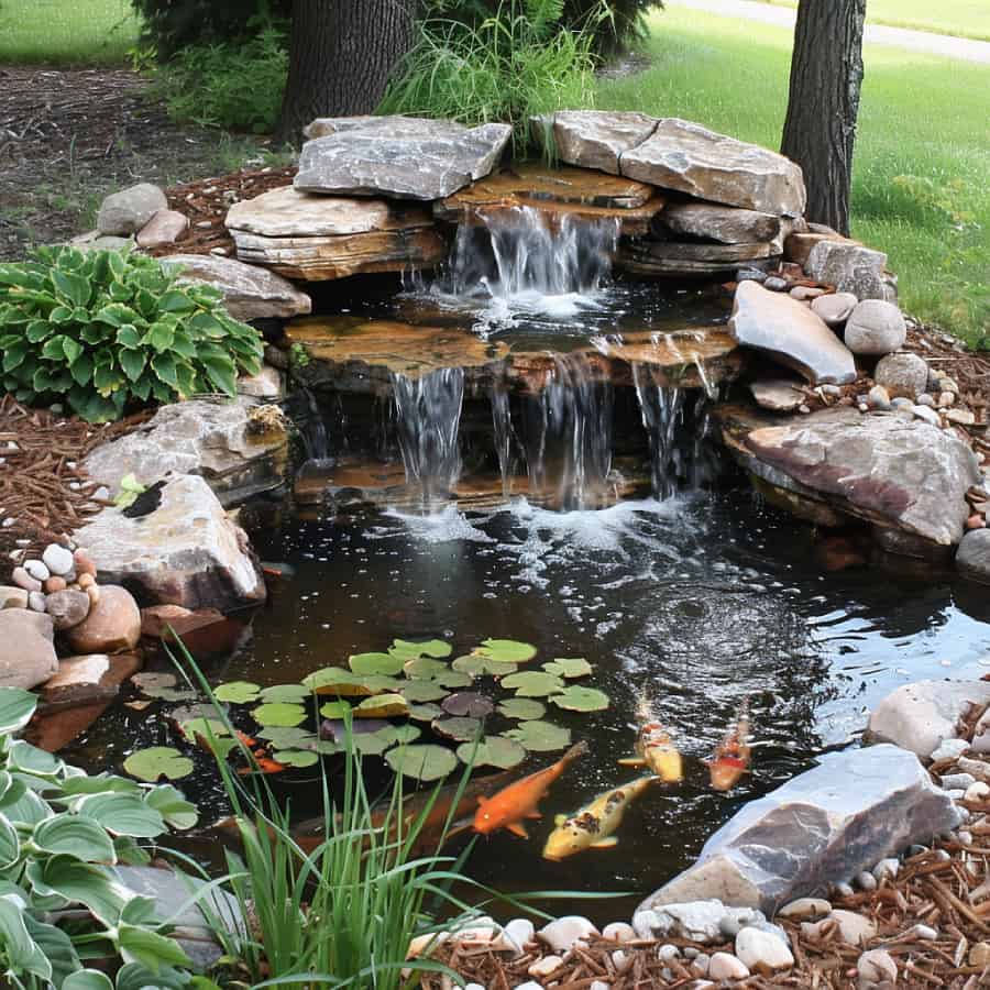 28 Stunning Koi Pond Waterfall Designs - Pond Informer