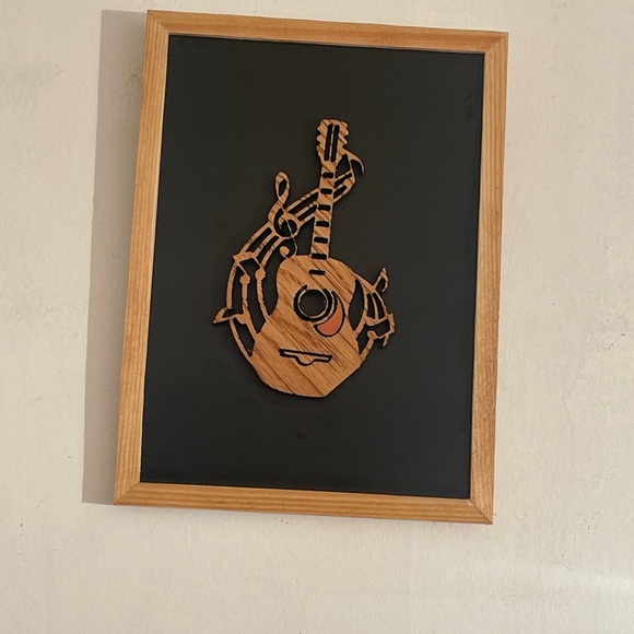 Abstract Musical Instruments Wall Decor in Brown and Black