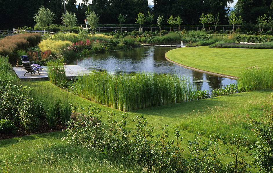 Acres Wild Views and Vistas Curved Pond - Garden Designers Sussex